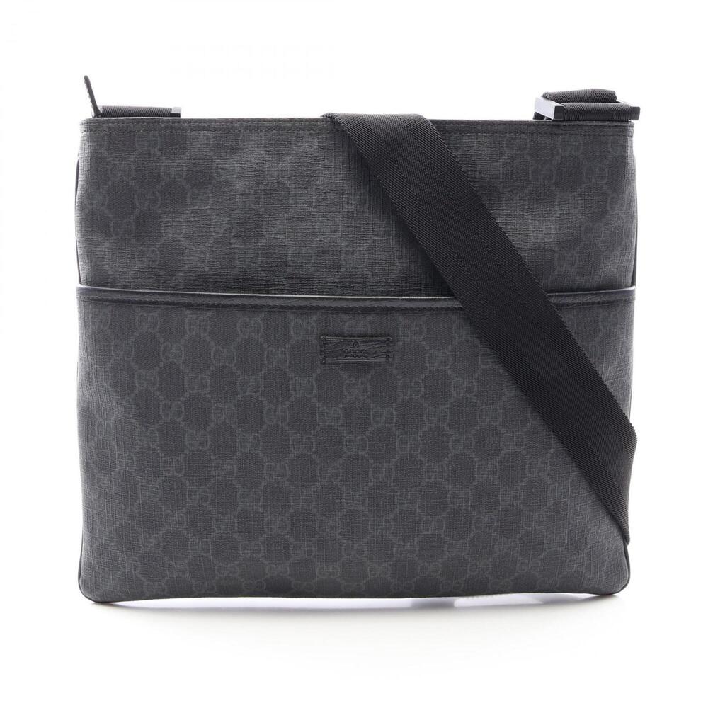 GUCCI Authentic Black Leather Shoulder Bag